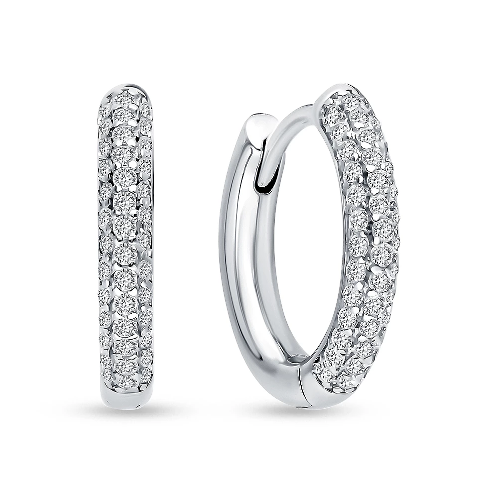 Серьги с фианитами из серебра 925 пробы 1