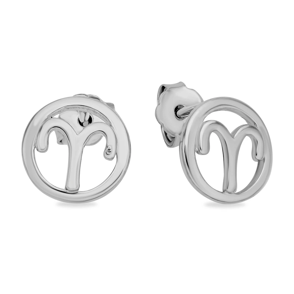 Серьги Овен из серебра 925 пробы 1