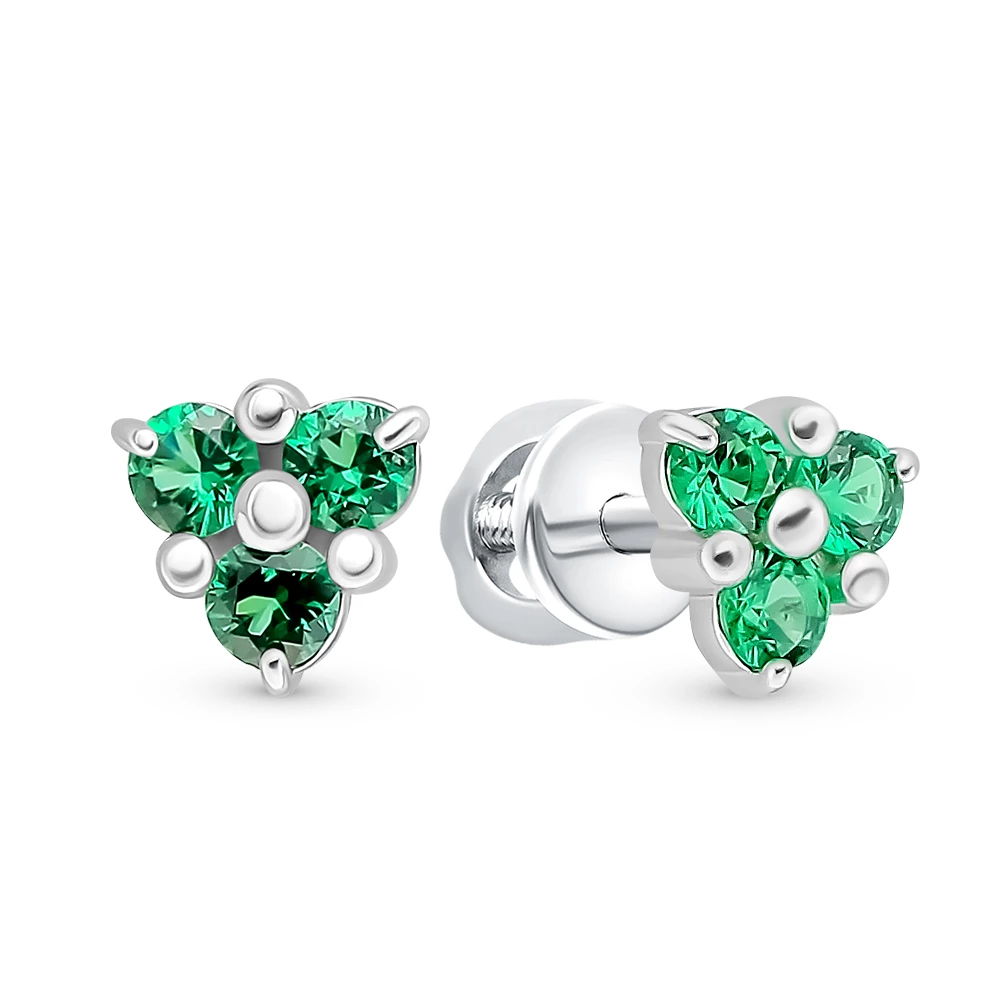 Серьги с фианитами из серебра 925 пробы
