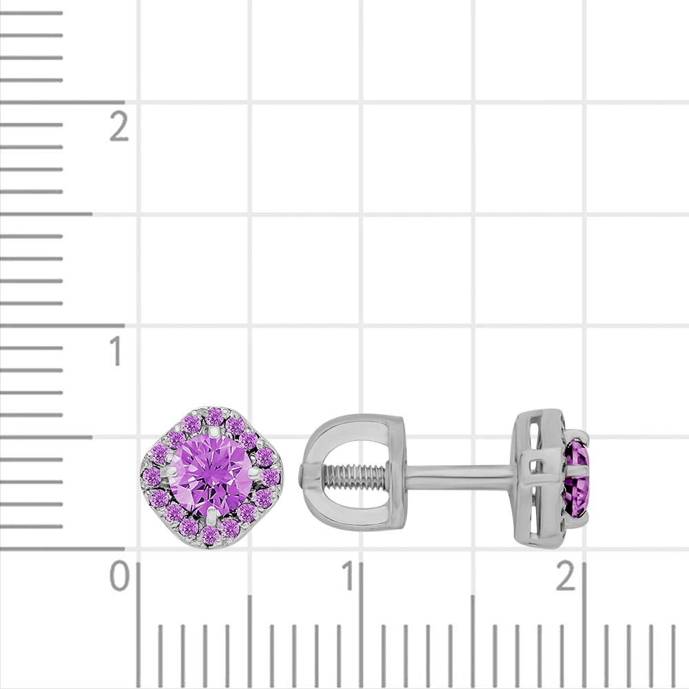 Серьги с фианитами из серебра 925 пробы