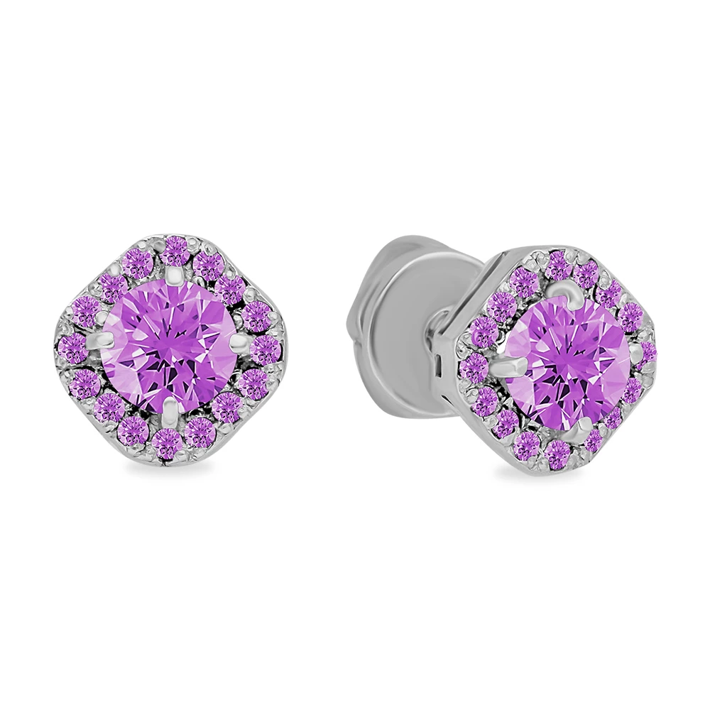 Серьги с фианитами из серебра 925 пробы
