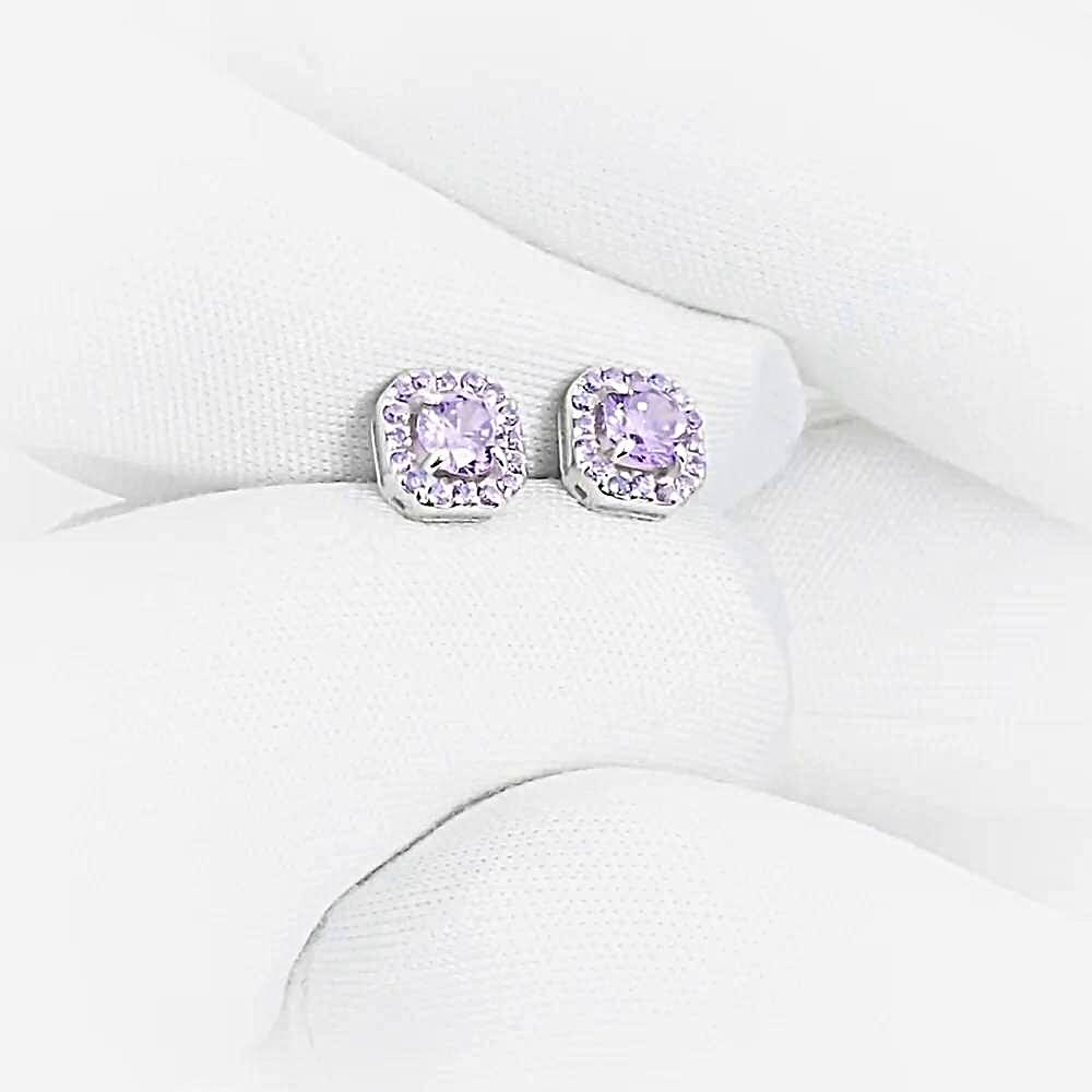 Серьги с фианитами из серебра 925 пробы 1