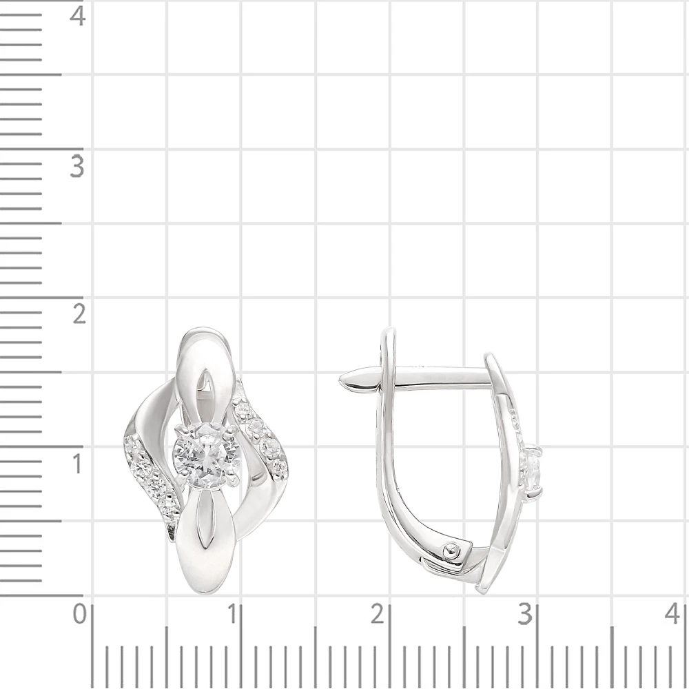 Серьги с фианитами из серебра 925 пробы 3