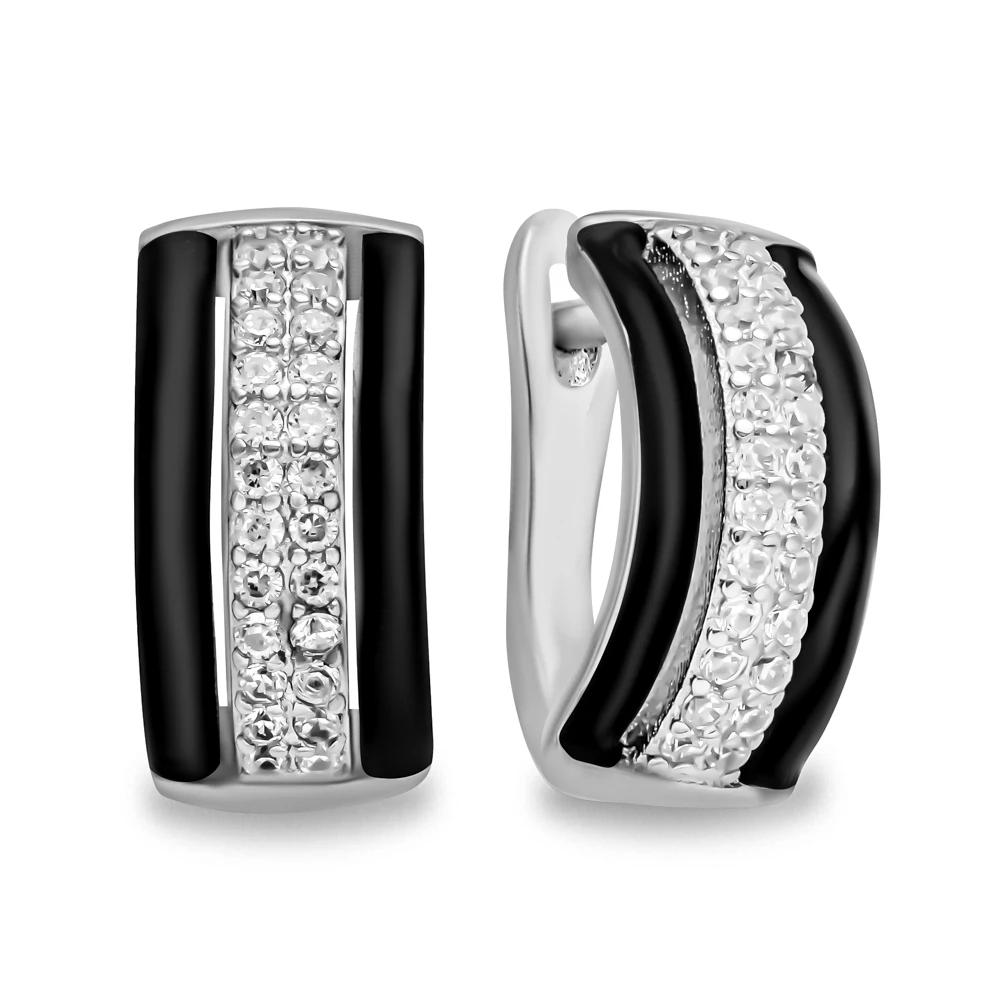 Серьги с фианитами из серебра 925 пробы 1