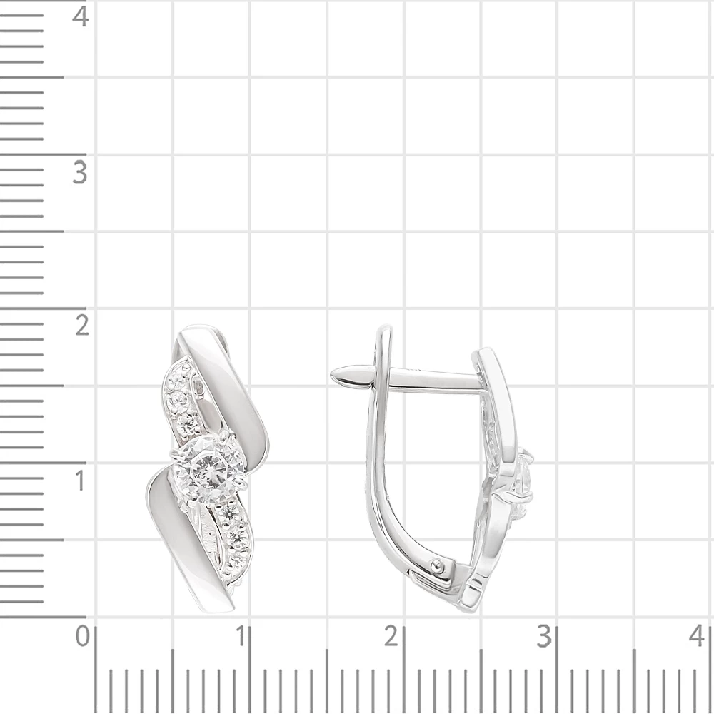 Серьги с фианитами из серебра 925 пробы 2