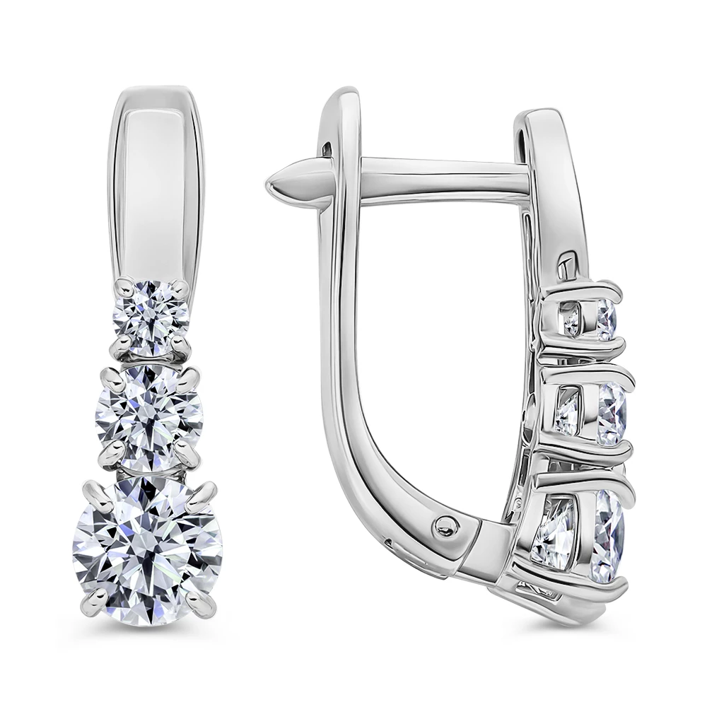 Серьги с фианитами из серебра 925 пробы 3