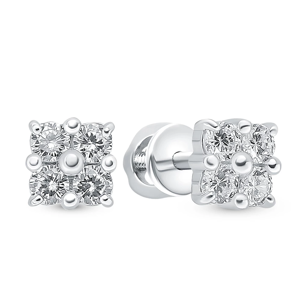 Серьги с фианитами из серебра 925 пробы