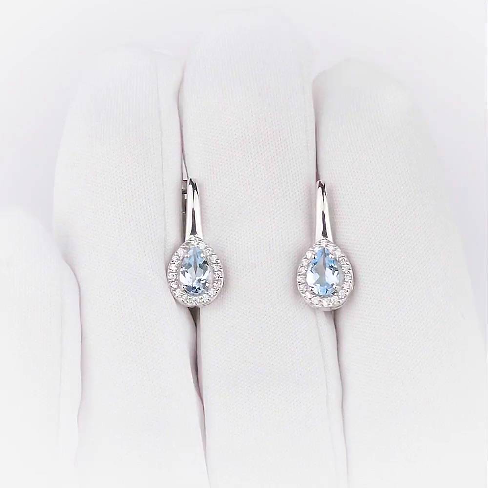 Серьги с топазами из серебра 925 пробы 1