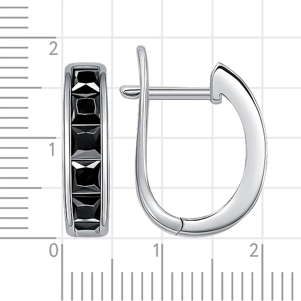 Серьги с фианитами из серебра 925 пробы 2