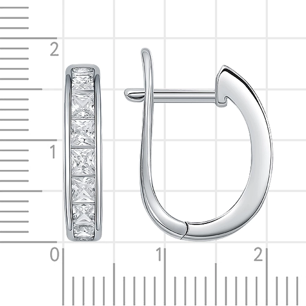 Серьги с фианитами из серебра 925 пробы 3