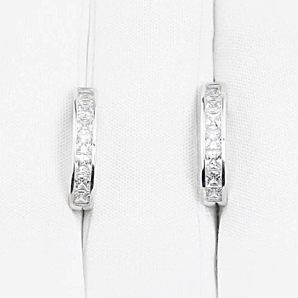 Серьги с фианитами из серебра 925 пробы 1
