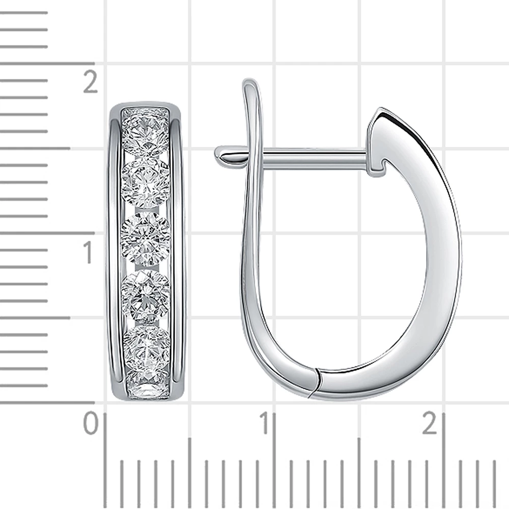 Серьги с фианитами из серебра 925 пробы 2