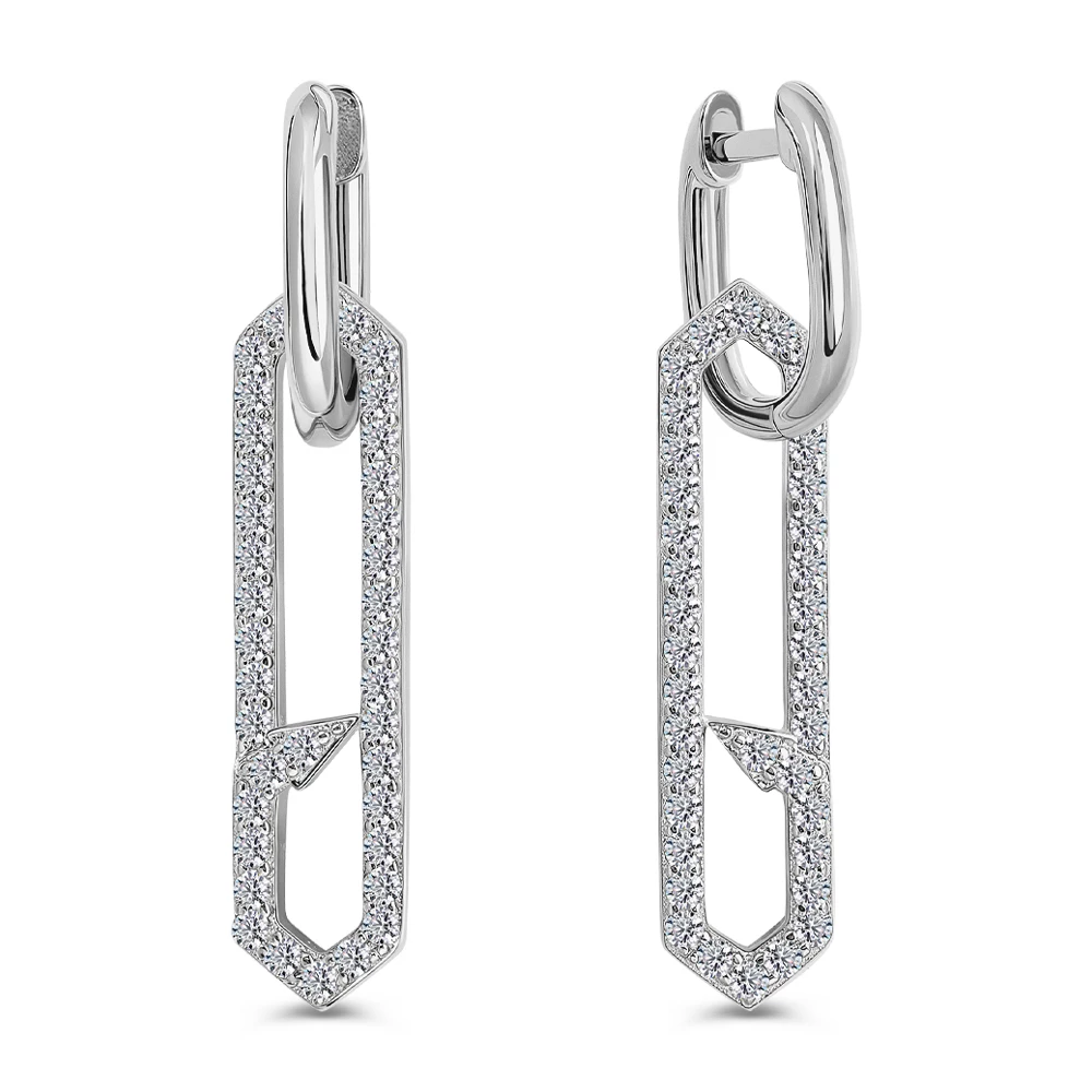 Серьги с фианитами из серебра 925 пробы 2
