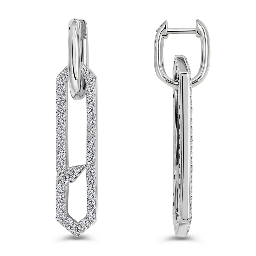 Серьги с фианитами из серебра 925 пробы 3