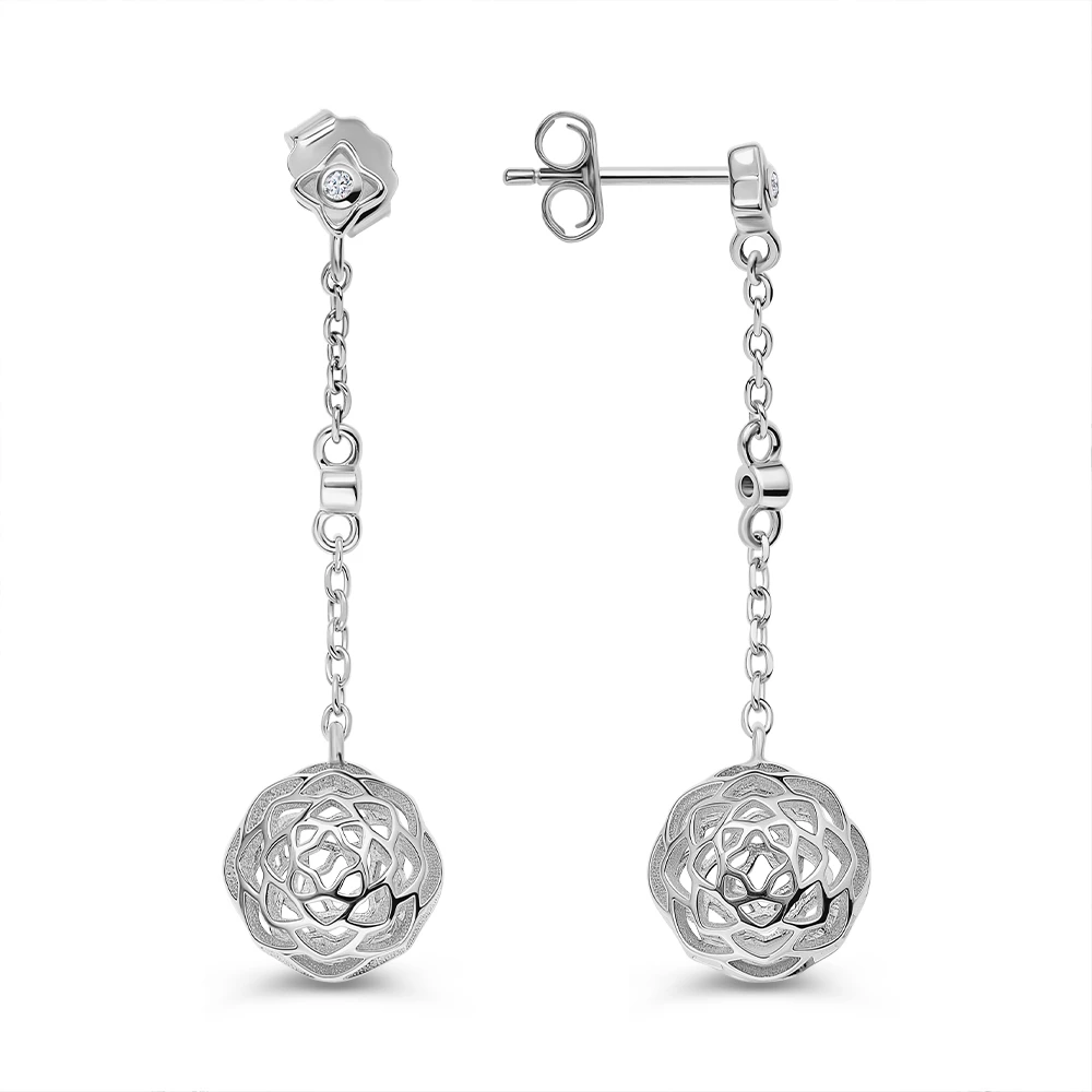Серьги с фианитами из серебра 925 пробы 3