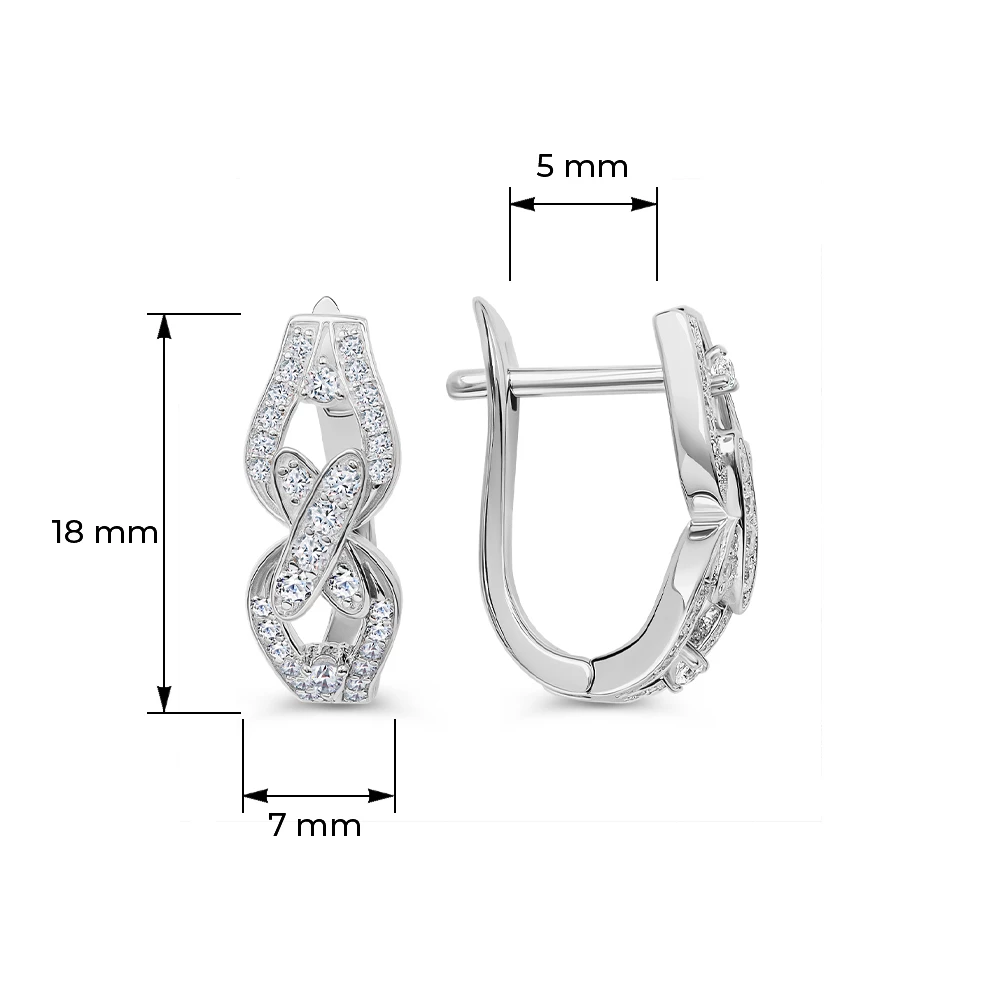 Серьги с фианитами из серебра 925 пробы 4
