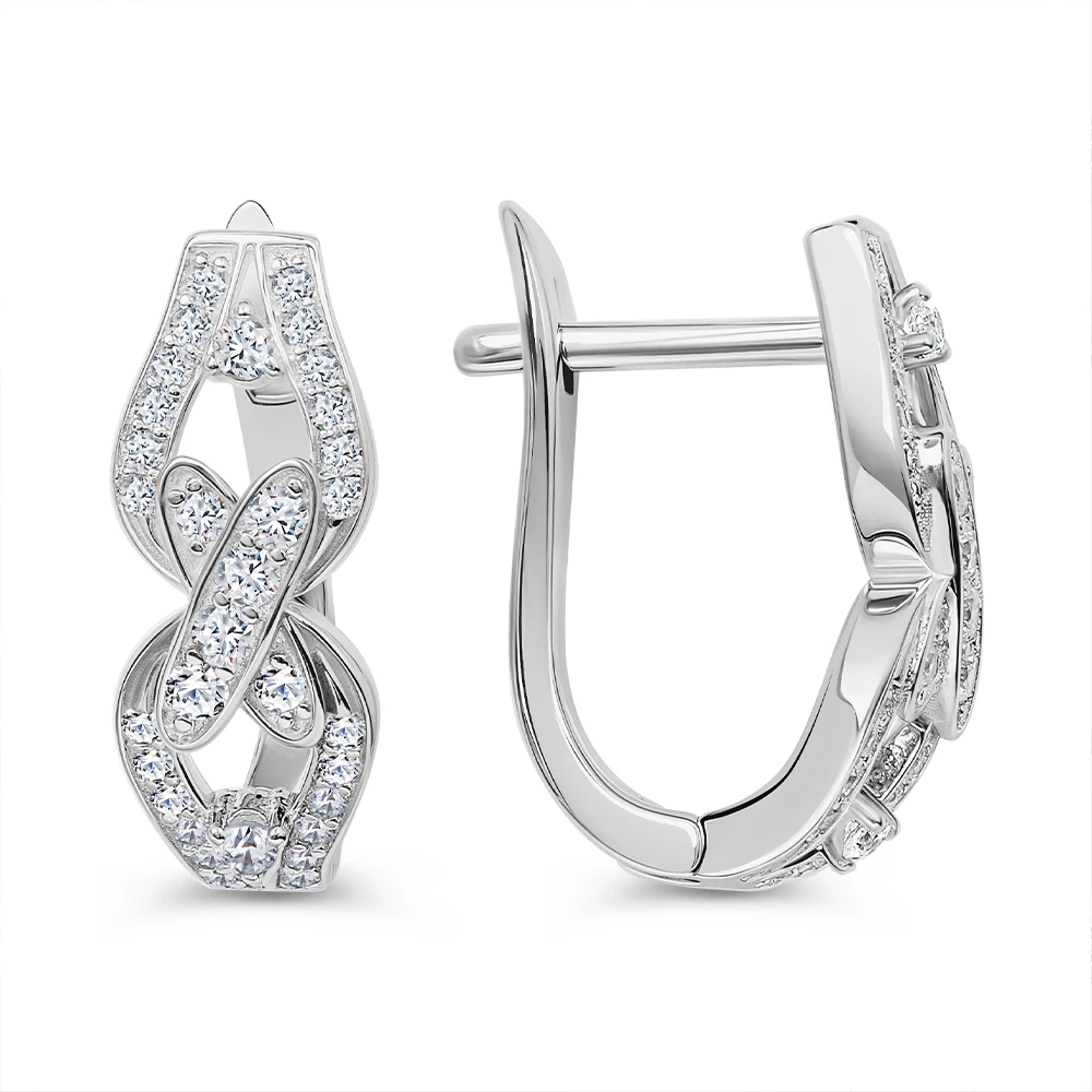 Серьги с фианитами из серебра 925 пробы 3