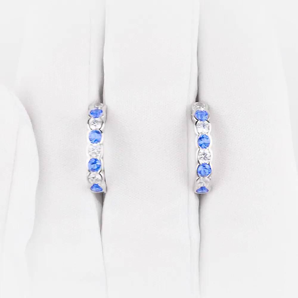 Серьги с фианитами из серебра 925 пробы 1