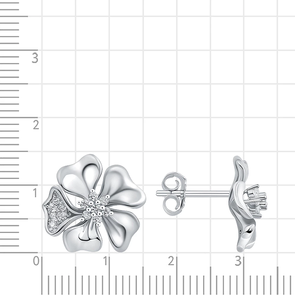 Серьги с фианитами из серебра 925 пробы 3