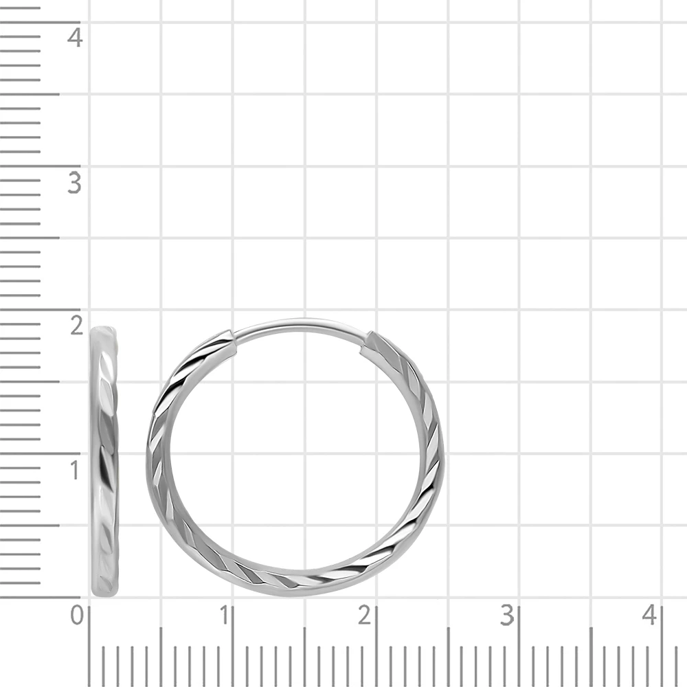 Серьги конго из серебра 925 пробы