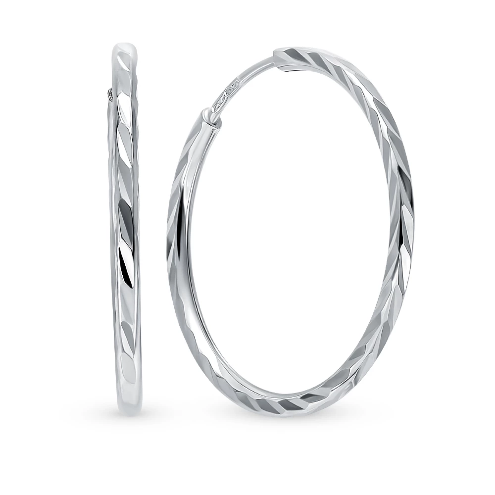 Серьги конго из серебра 925 пробы