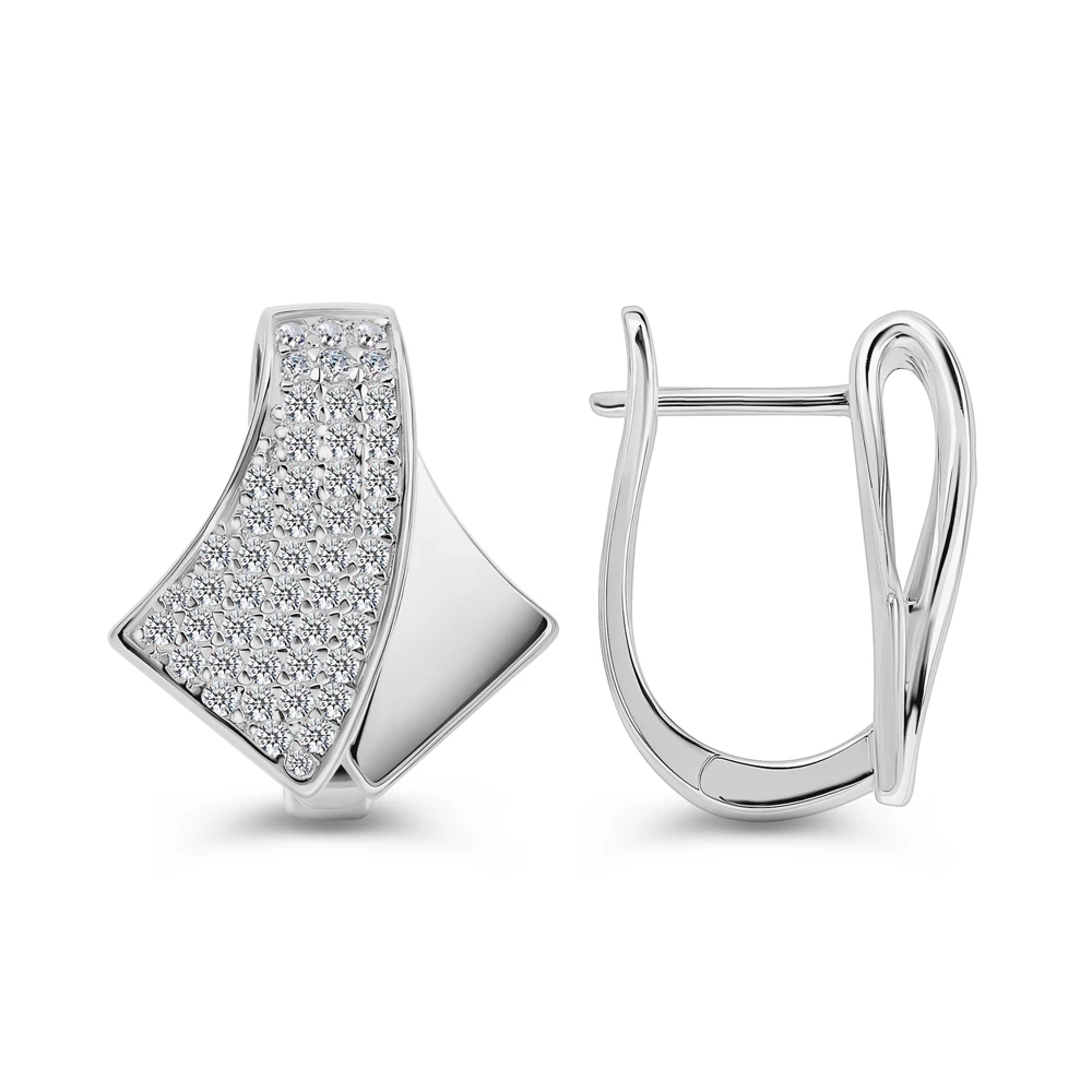 Серьги с фианитами из серебра 925 пробы 3