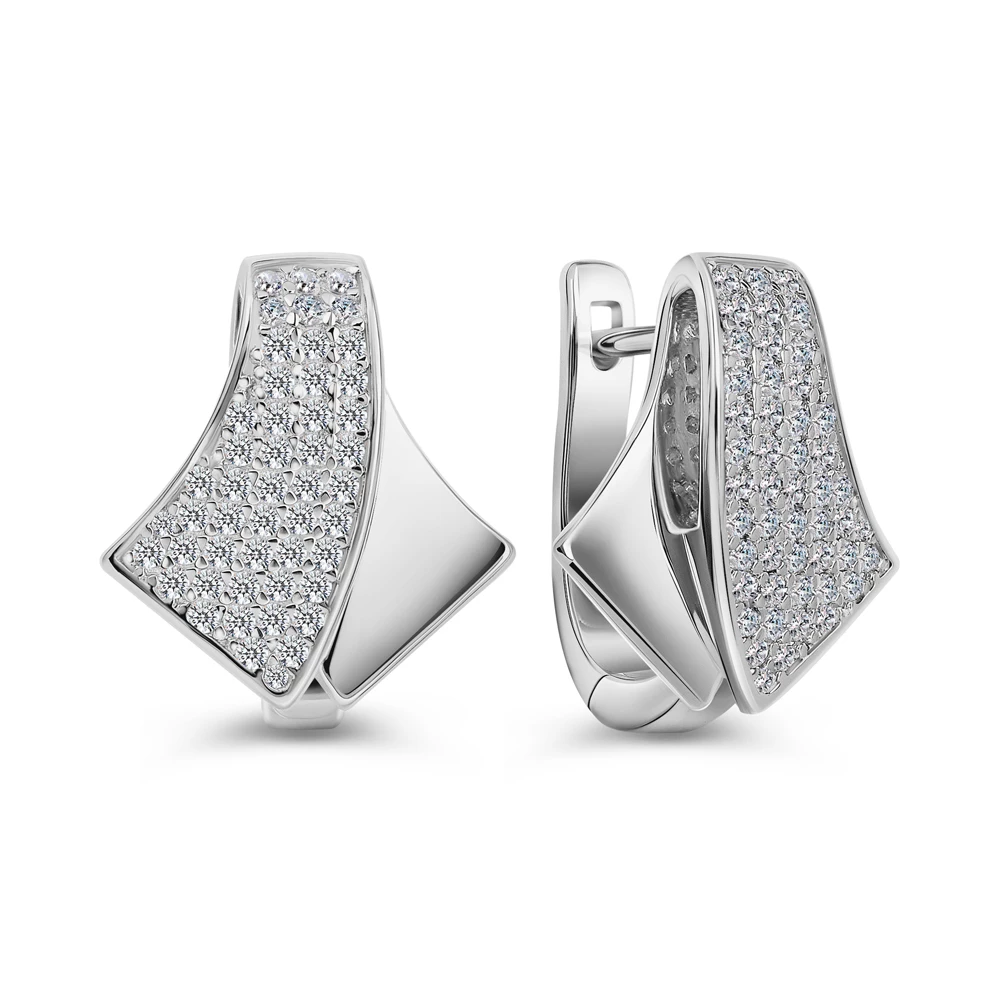 Серьги с фианитами из серебра 925 пробы 2