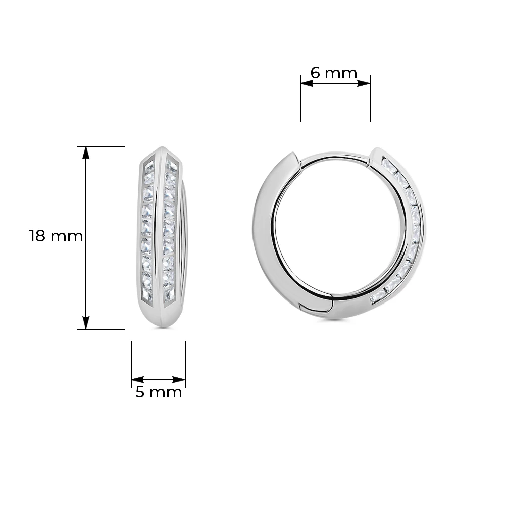 Серьги с фианитами из серебра 925 пробы 4