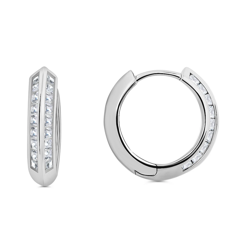Серьги с фианитами из серебра 925 пробы 3