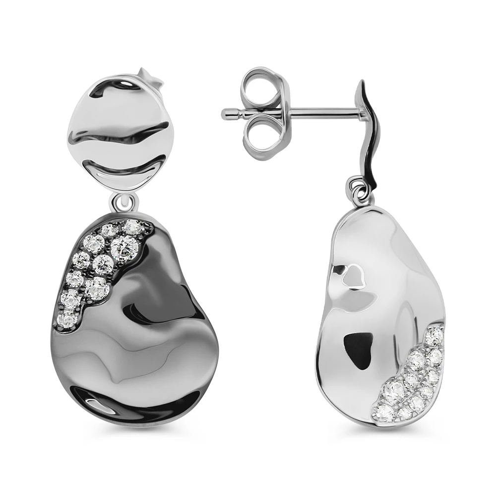 Серьги с фианитами из серебра 925 пробы 2