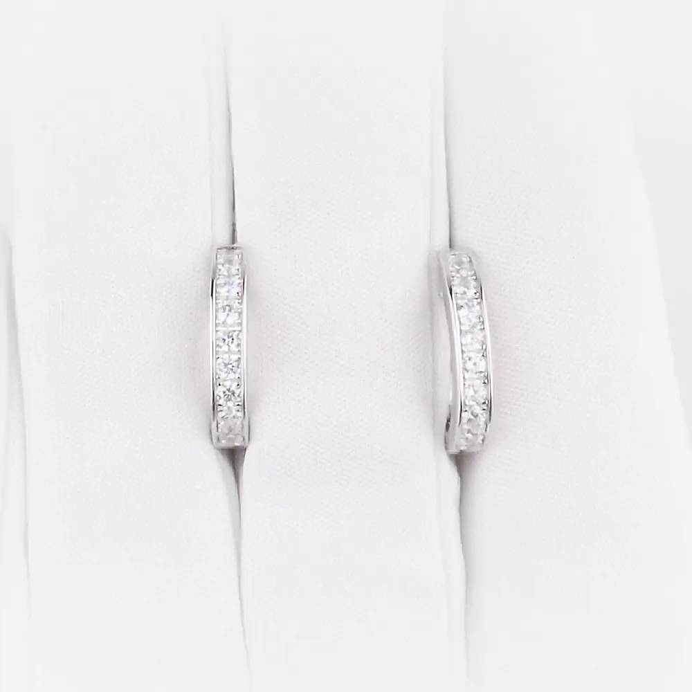 Серьги с фианитами из серебра 925 пробы 1