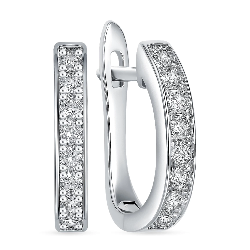 Серьги с фианитами из серебра 925 пробы 2