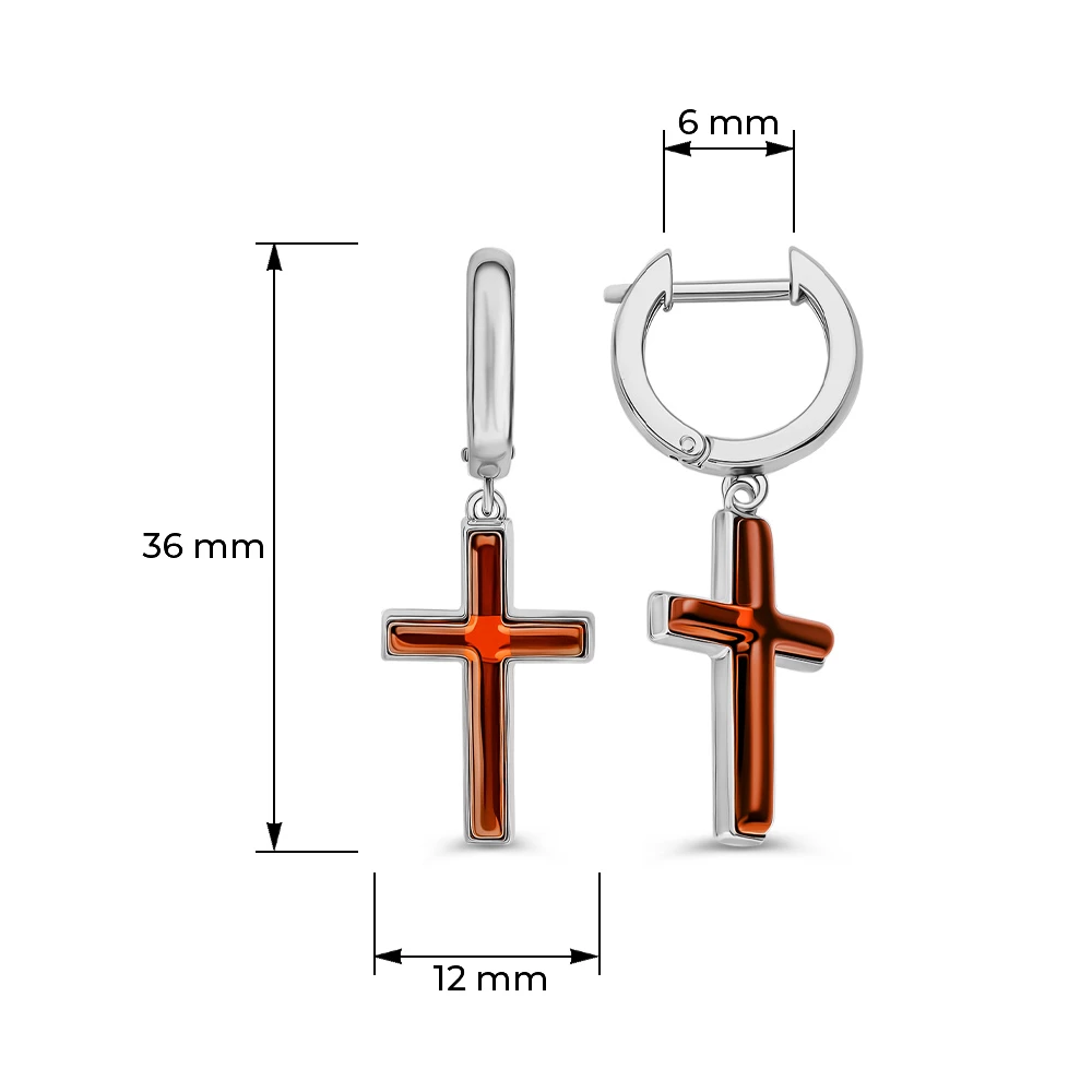 Серьги с янтарем из серебра 925 пробы 4
