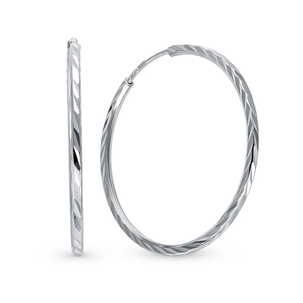 Серьги конго из серебра 925 пробы