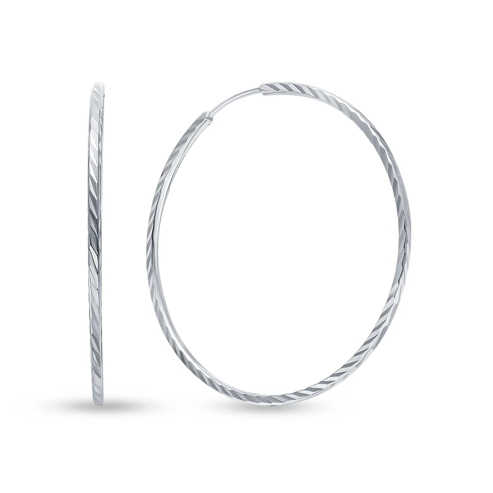 Серьги конго из серебра 925 пробы