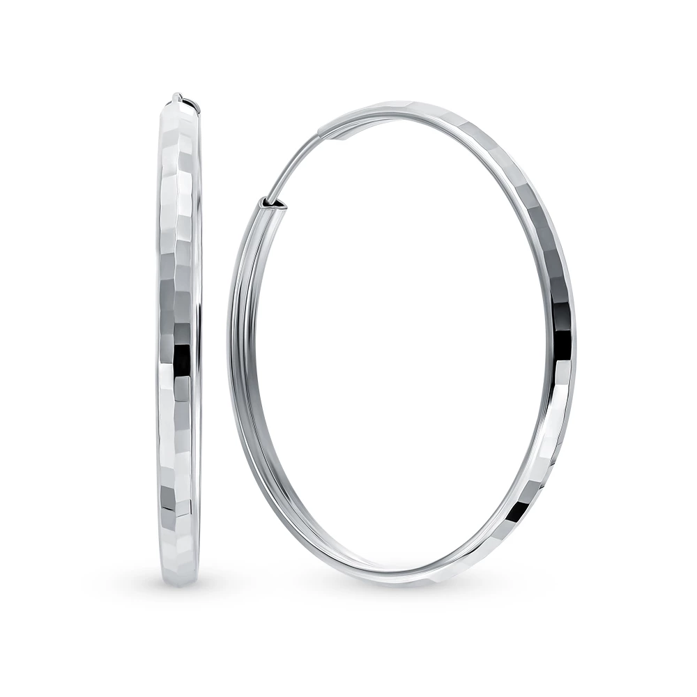 Серьги конго из серебра 925 пробы