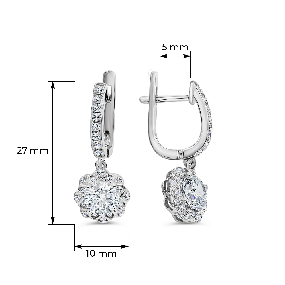 Серьги с фианитами из серебра 925 пробы 4