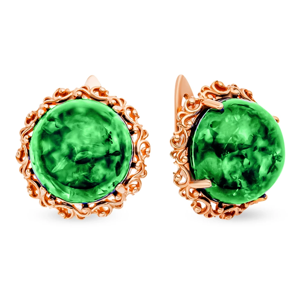 Серьги с янтарем из серебра 925 пробы 1