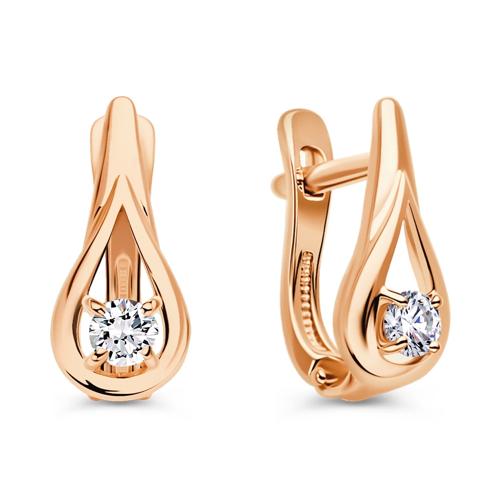 Серьги с фианитами из серебра 925 пробы 2