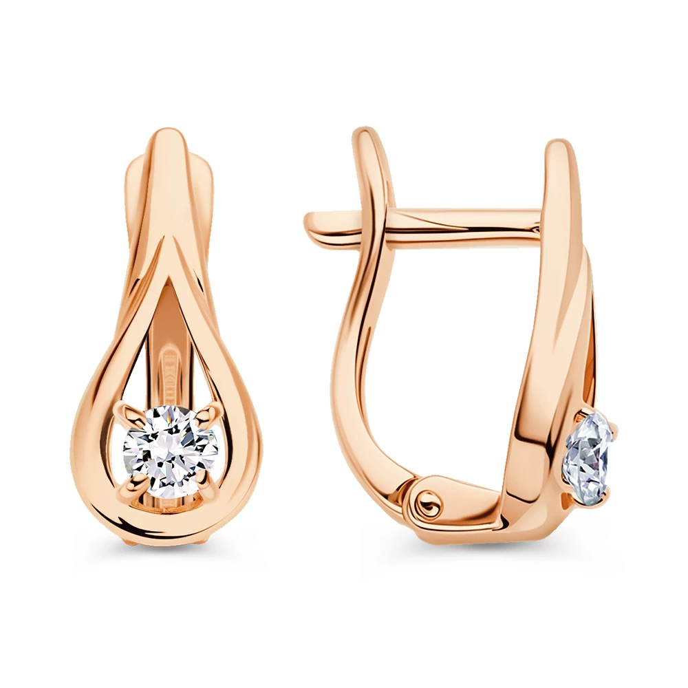 Серьги с фианитами из серебра 925 пробы 3