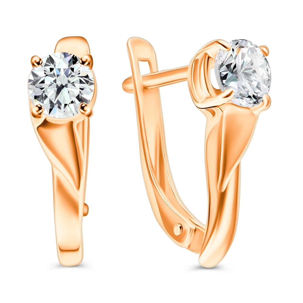 Серьги с фианитами из серебра 925 пробы 1