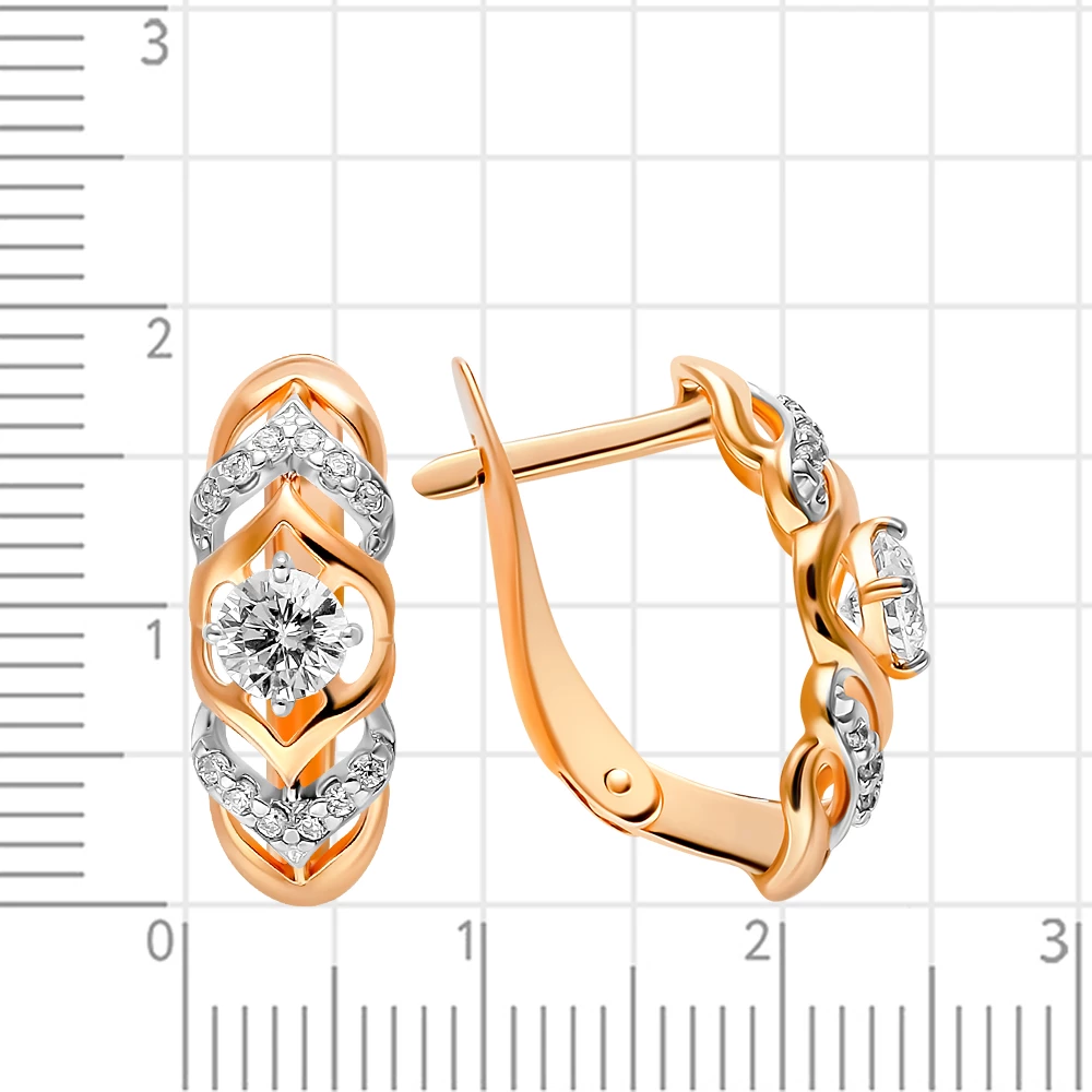 Серьги с фианитами из серебра 925 пробы