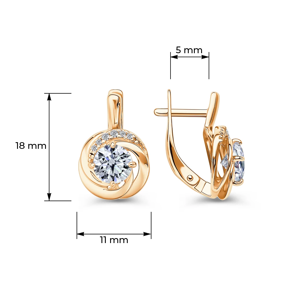 Серьги с фианитами из серебра 925 пробы 4