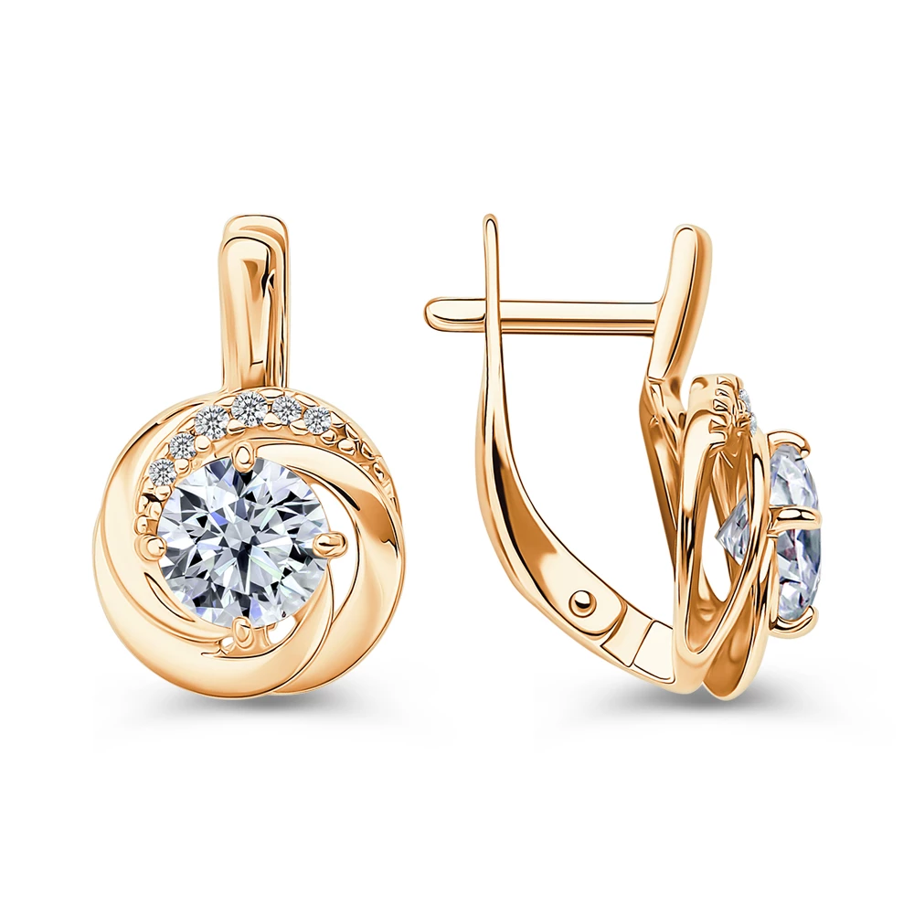 Серьги с фианитами из серебра 925 пробы 2