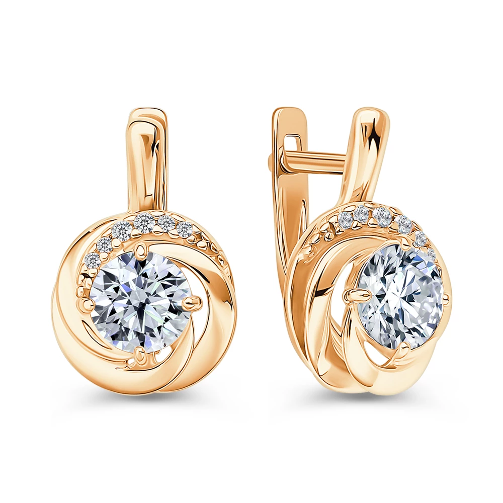 Серьги с фианитами из серебра 925 пробы 1