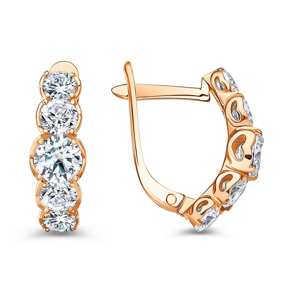 Серьги с фианитами из серебра 925 пробы 3