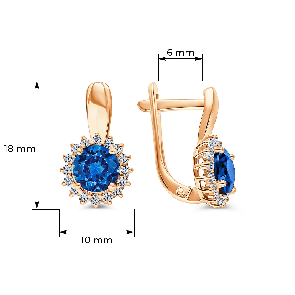 Серьги с фианитами из серебра 925 пробы