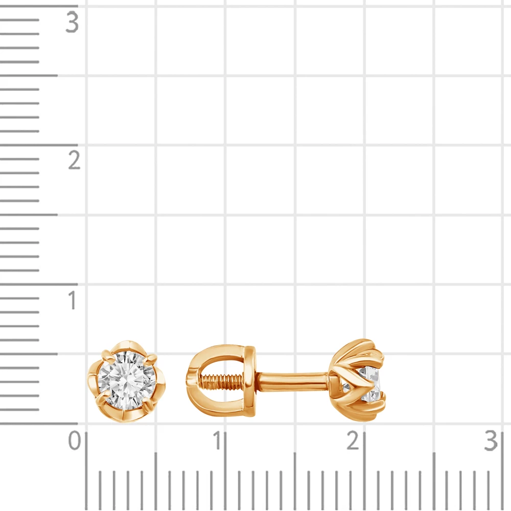 Серьги с фианитами из серебра 925 пробы