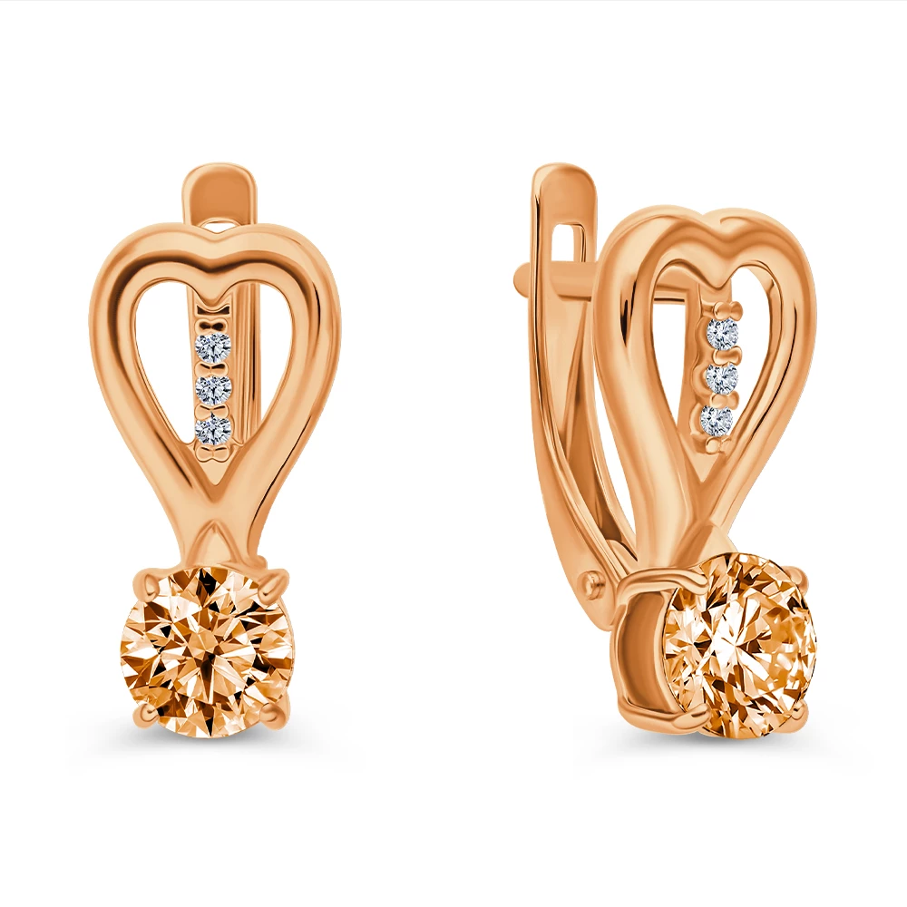 Серьги с фианитами из серебра 925 пробы 1