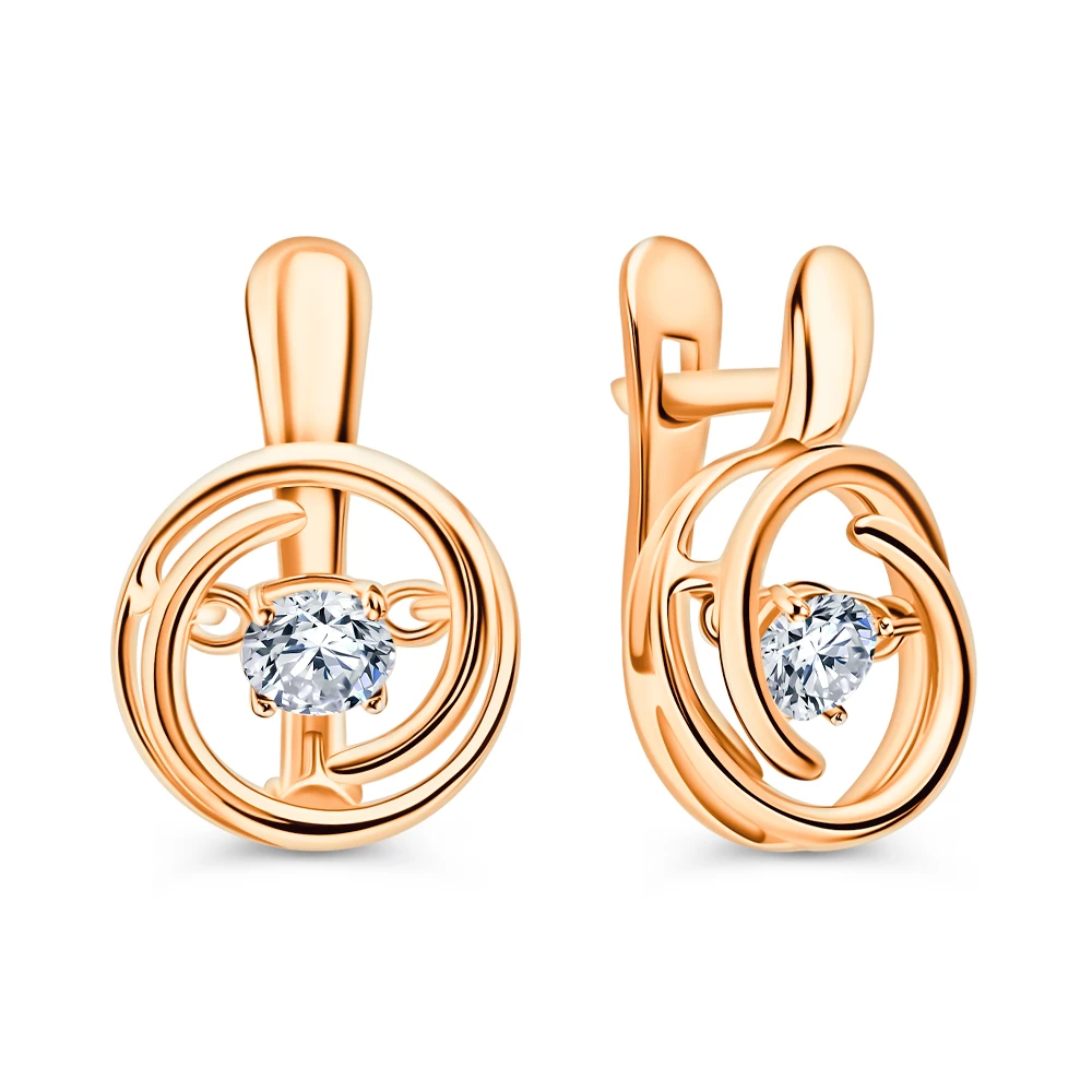 Серьги с фианитами из серебра 925 пробы 1